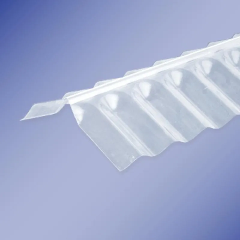 Firstabdeckung aus PVC in klar für Lichtplatten im Profil 76/18 Sinus